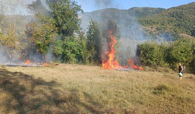 BARTIN ULUS'TA ÇIKAN ANIZ YANGINI SÖNDÜRÜLDÜ