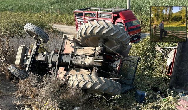 KASTAMONU PINARBAŞI'NDA TRAKTÖR DEVRİLDİ 1 ÖLÜ 1 YARALI