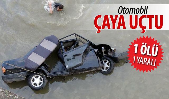 OTOMOBİL ÇAYA UÇTU: 1 ÖLÜ 1 YARALI