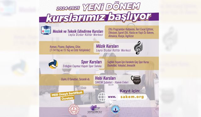 SAKEM KURSLARI BAŞVURULARI BAŞLADI