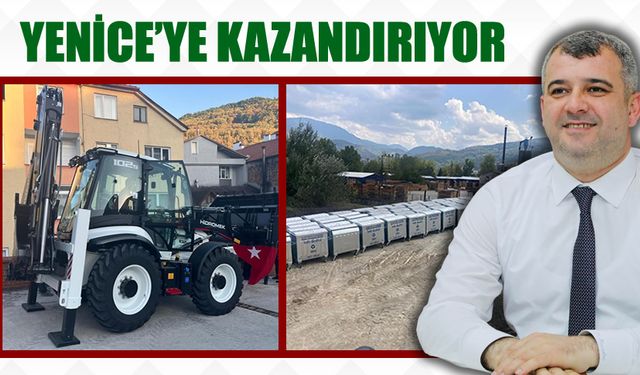 YENİCE'YE BİR JCP İŞ MAKİNESİ VE 102 ÇÖP KONTEYNERİ