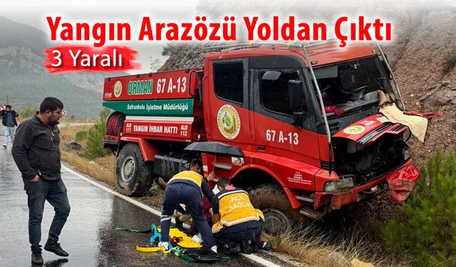 YOLDAN ÇIKAN YANGIN ARAZÖZÜ KAZA YAPTI: 3 YARALI