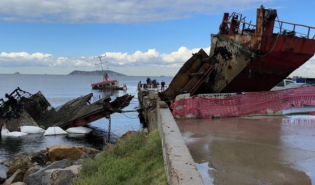 PARÇALANAN GEMİ KARABÜK'TE GERİ DÖNÜŞÜME KAZANDIRILACAK