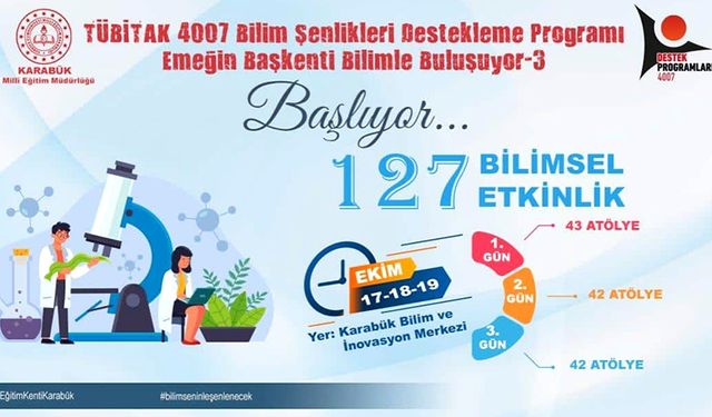 4007 BİLİM ŞENLİKLERİ DESTEKLEME PROGRAMI 17 EKİM'DE BAŞLIYOR