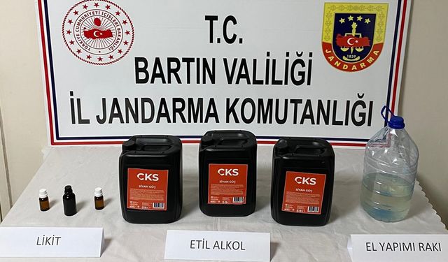 BARTIN'DA 15 LİTRE ETİL ALKOL YAKALANDI