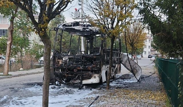 BOLU'DA ALEV TOPUNA DÖNEN ARAÇ KÜL OLDU