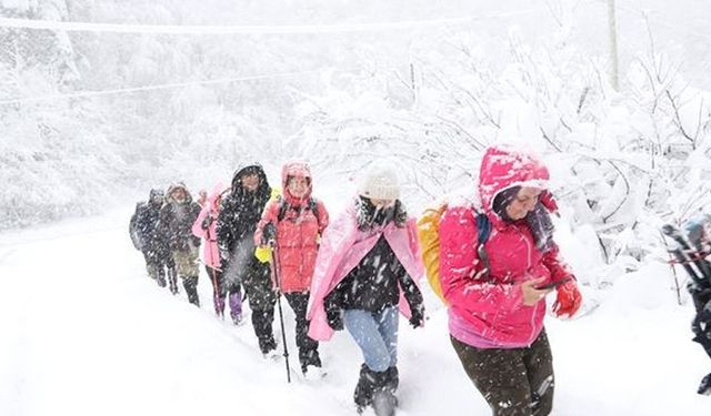 BOLU'DA DOĞASEVERLER KARDA YÜRÜYÜŞ YAPTI