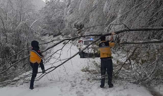 KARDA MAHSUR KALAN HASTANIN İMDADINA PALETLİ AMBULANS YETİŞTİ