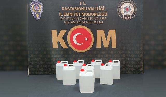 KASTAMONU'DA 40 LİTRE KAÇAK ALKOL YAKALANDI