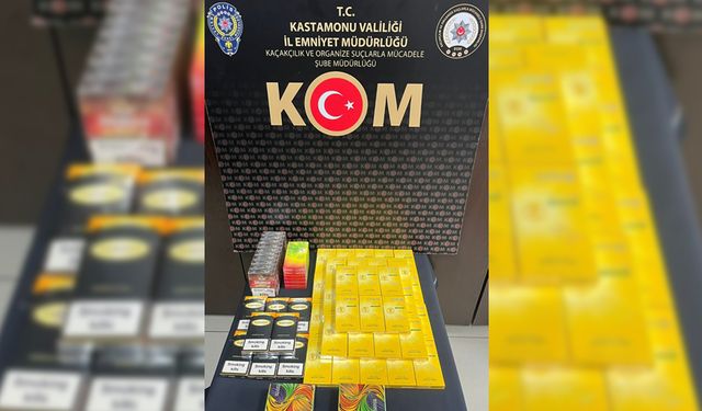 KASTAMONU'DA 64 PAKET KAÇAK SİGARA YAKALANDI