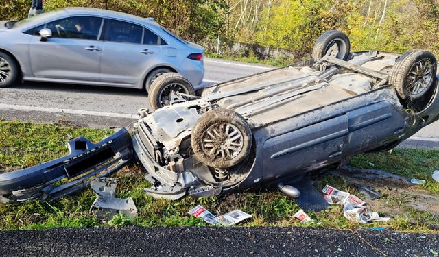 ZONGULDAK-ANKARA YOLUNDA KAZA 2 YARALI