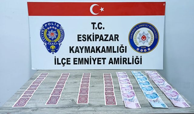 ESKİPAZAR'DA KUMAR OYNAYANLARA PARA CEZASI