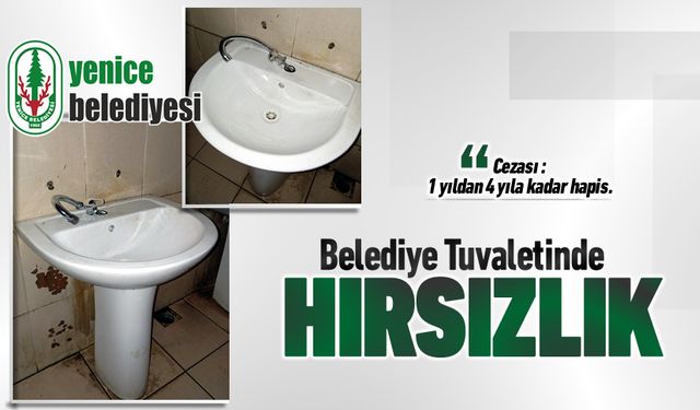 BELEDİYE TUVALETİNDE HIRSIZLIK