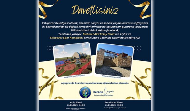 ESKİPAZAR'DA İKİ ÖNEMLİ PROJEYE AÇILIŞ VE TEMEL ATMA TÖRENİ