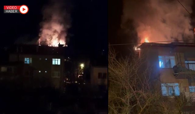 ESKİPAZAR'DA 3 KATLI EVDE YANGIN ÇIKTI