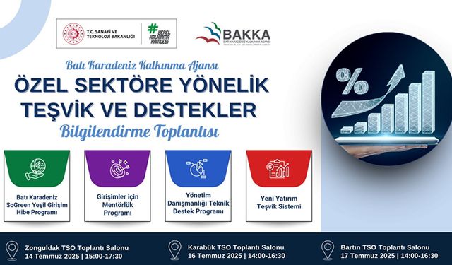 BAKKA ÖZEL SEKTÖRE TEŞVİK VE DESTEKLERİNİ ANLATACAK