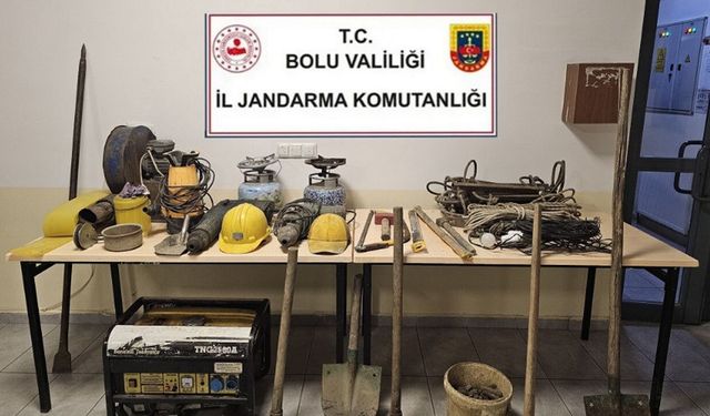 BOLU'DA KAÇAK KAZI YAPANLARA SUÇ ÜSTÜ