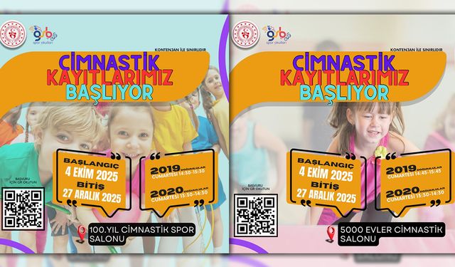MİNİK SPORCULAR İÇİN CİMNASTİK PROGRAMI BAŞLIYOR