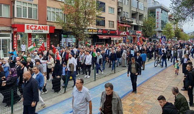 ÇAYCUMA'DA FİLİSİN'E DESTEK YÜRÜYÜŞÜ GERÇEKLEŞTİRİLDİ