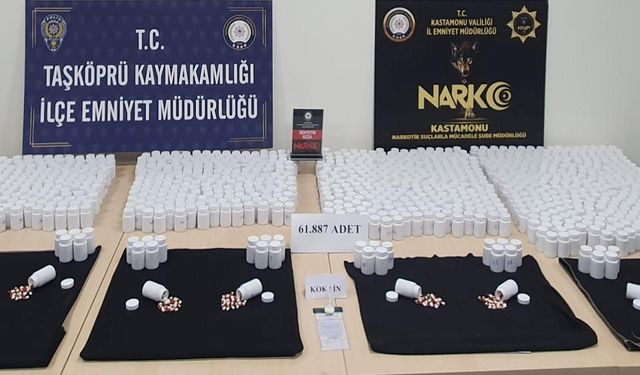 TAŞKÖPRÜ'DE BİNLERCE SENTETİK HAP ELE GEÇİRİLDİ