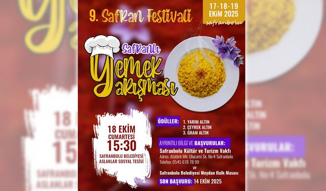 SAFRANLI YEMEK YARIŞMASI 18 EKİM'DE