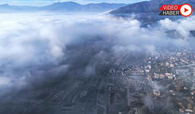 KARABÜK'Ü KAPLAYAN SİS DRON İLE GÖRÜNTÜLENDİ