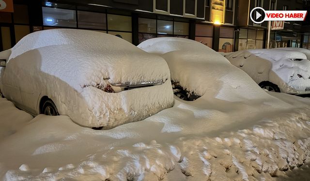 ARAÇLAR KAR ALTINDA ADETA KAYBOLDU