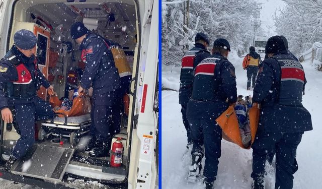 HASTA VATANDAŞIN İMDADINA JANDARMA YETİŞTİ