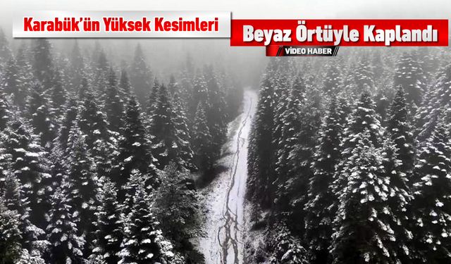 KARABÜK'ÜN YÜKSEK KESİMLERİ BEYAZ ÖRTÜYLE KAPLANDI