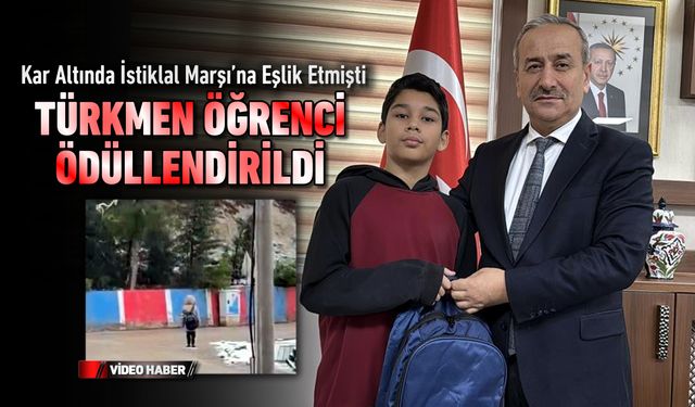 KAR ALTINDA VATAN SEVGİSİ: TÜRKMEN ÖĞRENCİ ÖDÜLLENDİRİLDİ