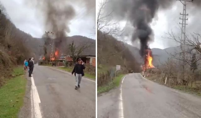 BARTIN'DA MUTFAK TÜPÜNDEN YANGIN ÇIKTI