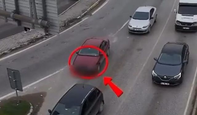 DÜZCE'DE TRAFİKTE KURAL İHLALLERİ DRONLA GÖRÜNTÜLENDİ