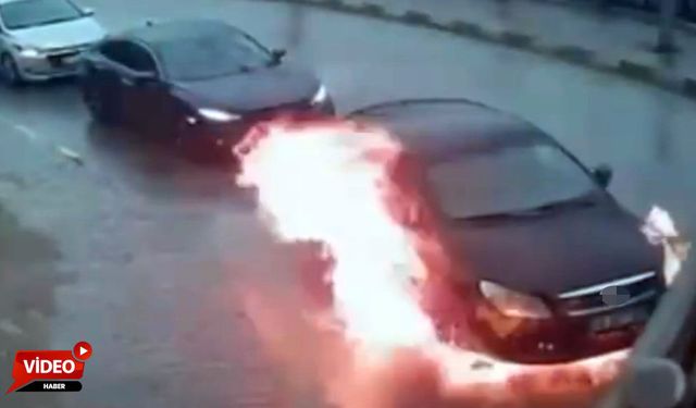 SEYİR HALİNDEYKEN ALEV TOPUNA DÖNDÜ