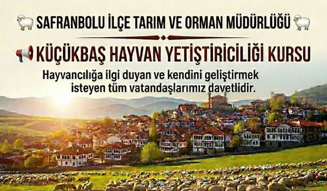 SAFRANBOLU'DA KÜÇÜKBAŞ HAYVAN YETİŞTİRİCİLİĞİ KURSU BAŞLIYOR