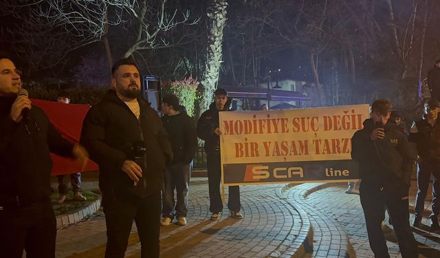 ÇAYCUMA'DA MODİFİYE TUTKUNLARINDAN CEZALARA PROTESTO