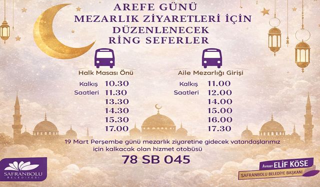 SAFRANBOLU'DA AREFE GÜNÜ MEZARLIK YOĞUNLUĞUNA RİNG ÇÖZÜMÜ