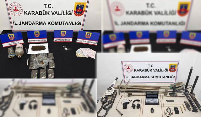 KARABÜK'TE KAÇAK KAZI VE UYUŞTURUCU OPERASYONU