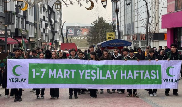 YEŞİLAY HAFTASI’NDA KARABÜK’TE FARKINDALIK YÜRÜYÜŞÜ