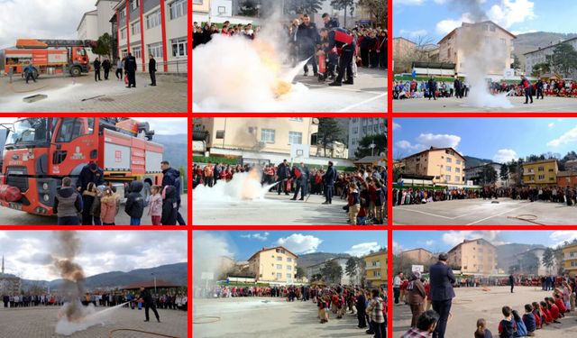 YENİCE'DE OKULLARDA DEPREM TATBİKATI YAPILDI