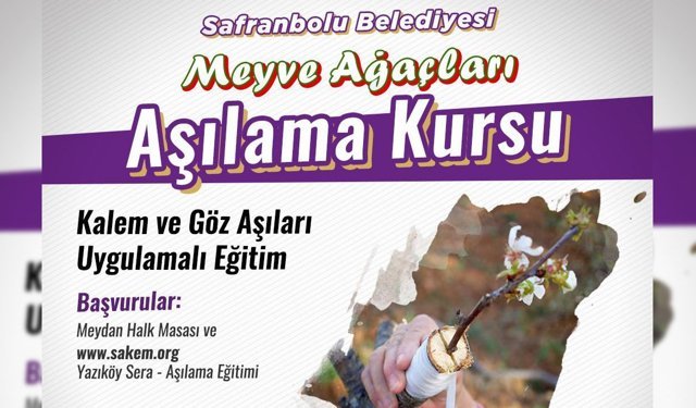 SAFRANBOLU'DA MEYVE AĞAÇLARI AŞILAMA KURSU BAŞLIYOR