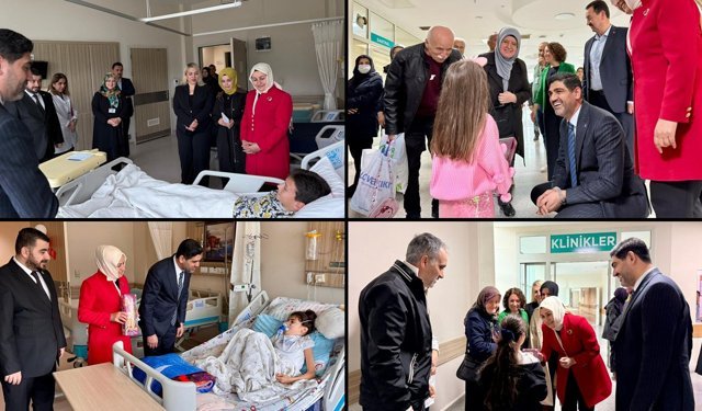 AK PARTİ HEYETİ'NDEN HASTANEDEKİ ÇOCUKLARA MORAL ZİYARETİ