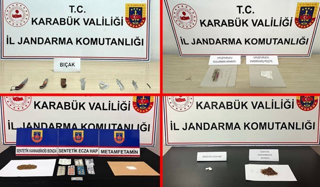 JANDARMADAN KARABÜK'TE UYUŞTURUCU VE ASAYİŞ OPERASYONLARI