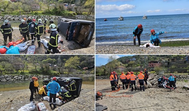 ZONGULDAK'TA SEL VE TAŞKIN TATBİKATI