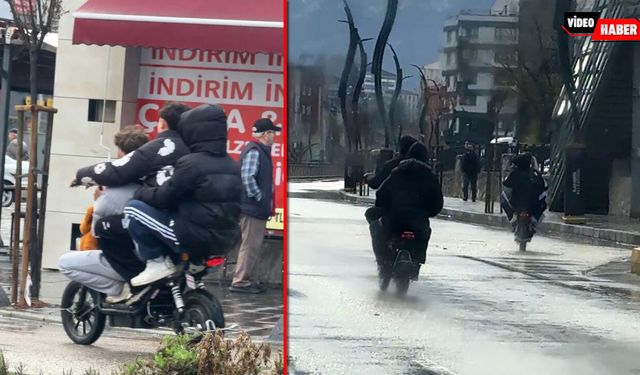 ELEKTRİKLİ BİSİKLETTE TEHLİKELİ YOLCULUK KAMERALARDA