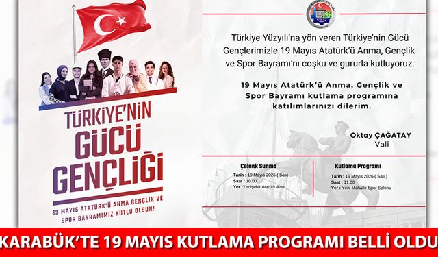 KARABÜK'TE 19 MAYIS KUTLAMA PROGRAMI