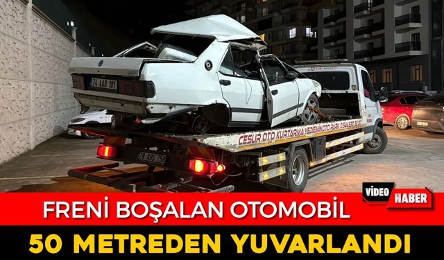 50 METREDEN YUVARLANDI: 2 YARALI