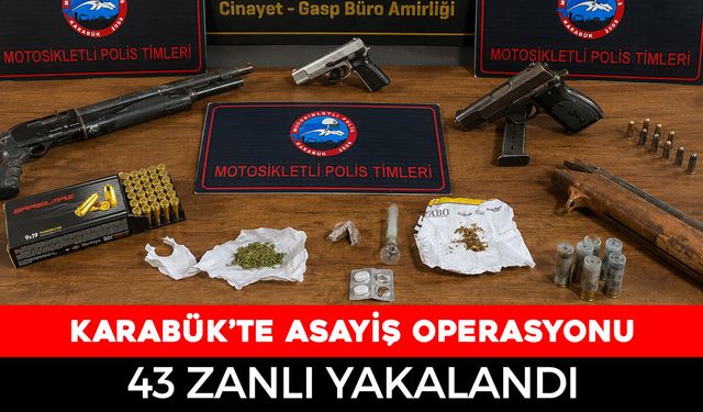 KARABÜK’TE ASAYİŞ OPERASYONU: 43 ARANAN ŞAHIS YAKALANDI