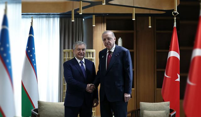 ERDOĞAN MİRZİYOYEV İLE TÜRKİSTAN'DA BİR ARAYA GELDİ