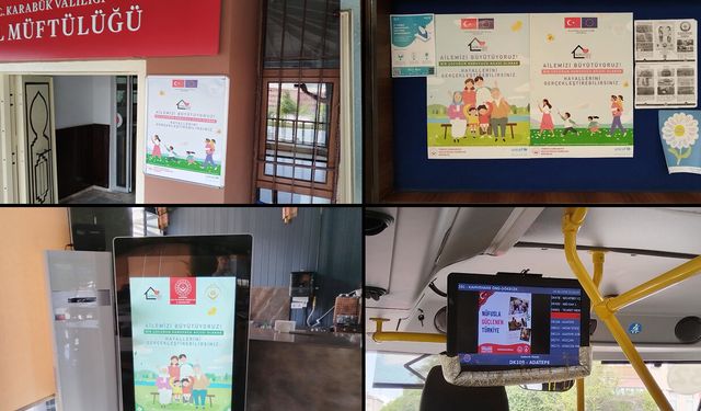 KARABÜK'TE AİLE SEFERBERLİĞİ'NDE KENTİN DÖRT BİR YANINDA FARKINDALIK ÇALIŞMASI