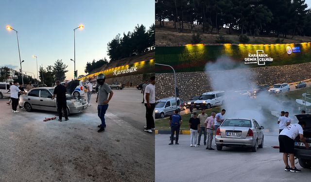 MOTORDAN YÜKSELEN DUMANLAR ALARMA GEÇİRDİ